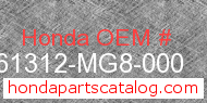 Honda 61312-MG8-000 genuine part number image