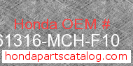 Honda 61316-MCH-F10 genuine part number image