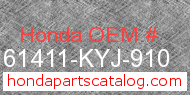 Honda 61411-KYJ-910 genuine part number image