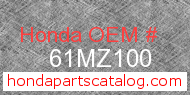 Honda 61MZ100 genuine part number image