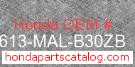 Honda 63613-MAL-B30ZB genuine part number image