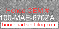 Honda 64100-MAE-670ZA genuine part number image