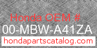 Honda 64100-MBW-A41ZA genuine part number image