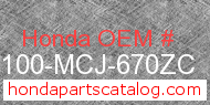Honda 64100-MCJ-670ZC genuine part number image