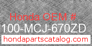 Honda 64100-MCJ-670ZD genuine part number image