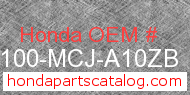 Honda 64100-MCJ-A10ZB genuine part number image