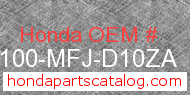 Honda 64100-MFJ-D10ZA genuine part number image