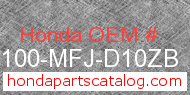 Honda 64100-MFJ-D10ZB genuine part number image