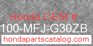 Honda 64100-MFJ-G30ZB genuine part number image