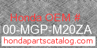 Honda 64100-MGP-M20ZA genuine part number image