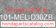 Honda 64101-MEL-D30ZB genuine part number image