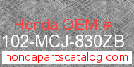 Honda 64102-MCJ-830ZB genuine part number image