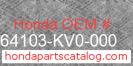 Honda 64103-KV0-000 genuine part number image