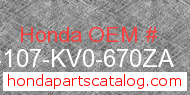 Honda 64107-KV0-670ZA genuine part number image