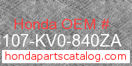 Honda 64107-KV0-840ZA genuine part number image