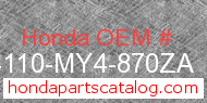 Honda 64110-MY4-870ZA genuine part number image