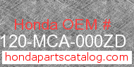Honda 64120-MCA-000ZD genuine part number image