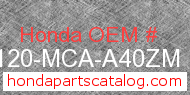 Honda 64120-MCA-A40ZM genuine part number image