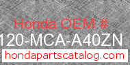 Honda 64120-MCA-A40ZN genuine part number image