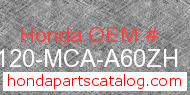 Honda 64120-MCA-A60ZH genuine part number image