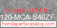 Honda 64120-MCA-S40ZF genuine part number image