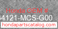 Honda 64121-MCS-G00 genuine part number image