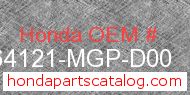 Honda 64121-MGP-D00 genuine part number image