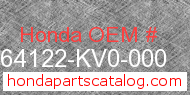 Honda 64122-KV0-000 genuine part number image