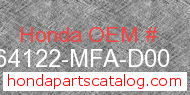 Honda 64122-MFA-D00 genuine part number image
