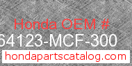 Honda 64123-MCF-300 genuine part number image