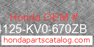 Honda 64125-KV0-670ZB genuine part number image