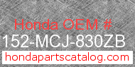 Honda 64152-MCJ-830ZB genuine part number image