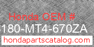 Honda 64180-MT4-670ZA genuine part number image
