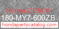 Honda 64180-MY7-600ZB genuine part number image