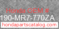 Honda 64190-MR7-770ZA genuine part number image