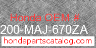 Honda 64200-MAJ-670ZA genuine part number image