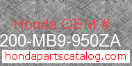Honda 64200-MB9-950ZA genuine part number image