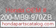 Honda 64200-MB9-970ZB genuine part number image