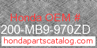 Honda 64200-MB9-970ZD genuine part number image