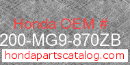 Honda 64200-MG9-870ZB genuine part number image
