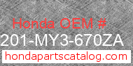 Honda 64201-MY3-670ZA genuine part number image