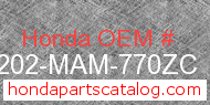Honda 64202-MAM-770ZC genuine part number image