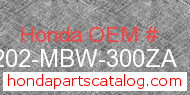 Honda 64202-MBW-300ZA genuine part number image