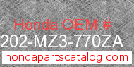 Honda 64202-MZ3-770ZA genuine part number image