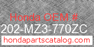 Honda 64202-MZ3-770ZC genuine part number image
