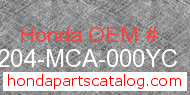 Honda 64204-MCA-000YC genuine part number image