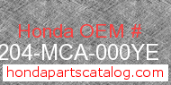 Honda 64204-MCA-000YE genuine part number image