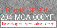 Honda 64204-MCA-000YF genuine part number image