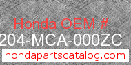 Honda 64204-MCA-000ZC genuine part number image