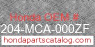 Honda 64204-MCA-000ZF genuine part number image